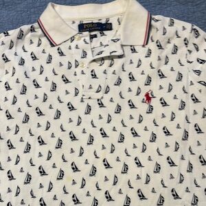 Polo by Ralph Lauren White Nautical Print Men's Shirt